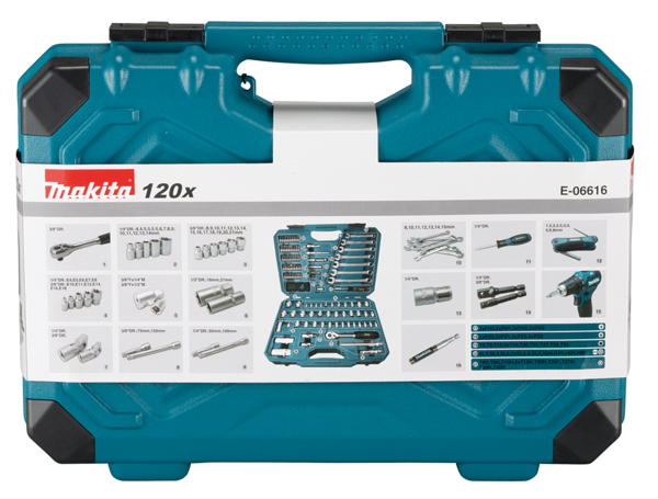 Handverktygssats, 120 delar Makita E-06616