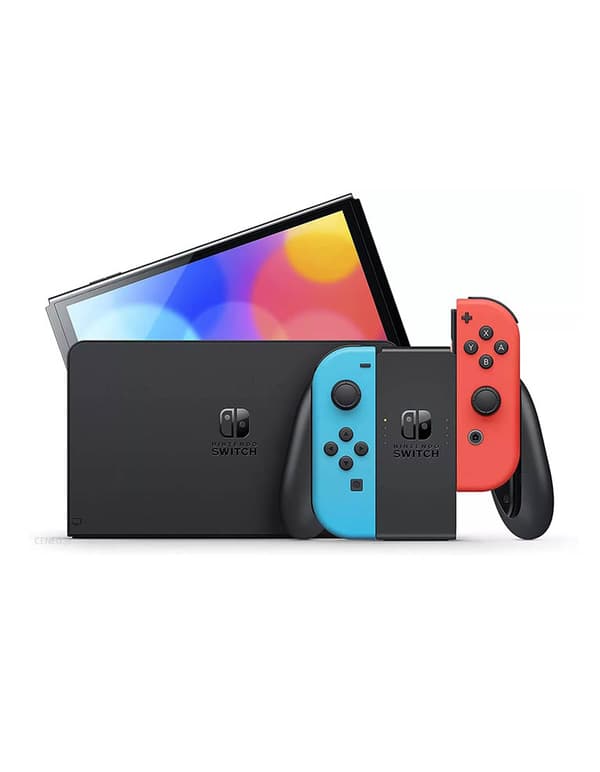 Nintendo Switch OLED -konsoli - sininen/punainen