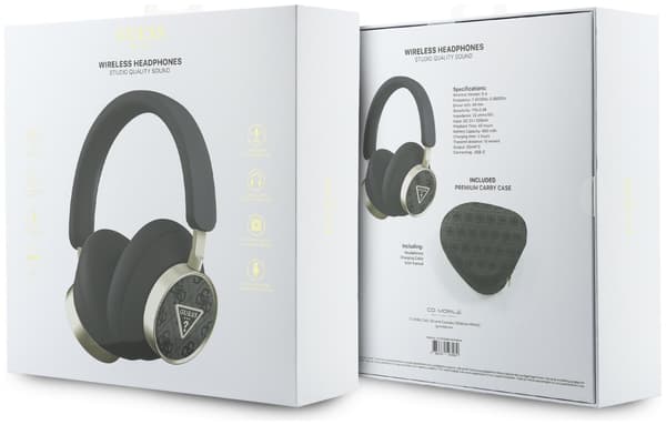 GUESS 4G Triangle Logo Bluetooth ENC On-Ear Hovedtelefoner Sort