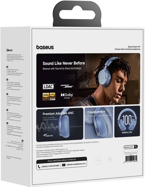 BASEUS XH1 ANC Over-ear hovedtelefoner Aurora Blå