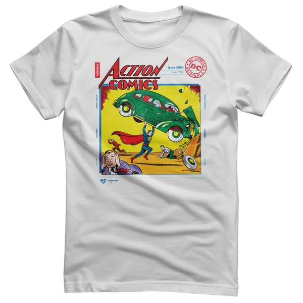 Superman in Action Comics Issue 001 T-Shirt Medium / White