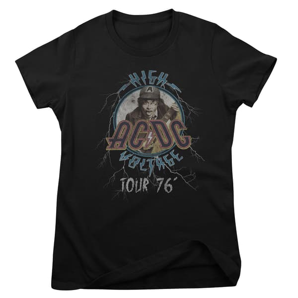AC/DC High Voltage Tour 76' Girly Tee Small / Black