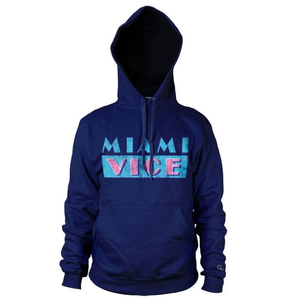 Miami Vice Distressed Hoodie Medium / Navy
