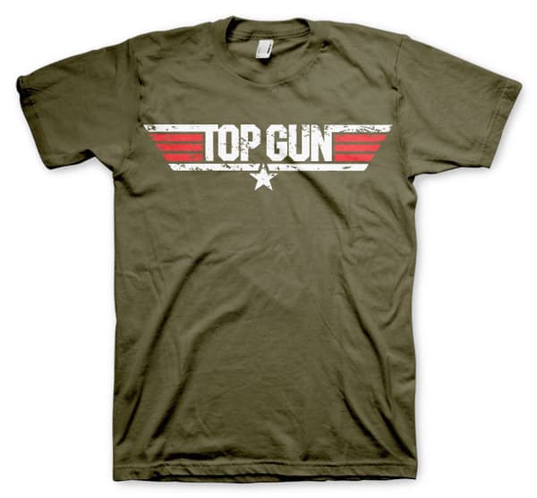 Top Gun Distressed Logo T-Shirt Medium / Olive
