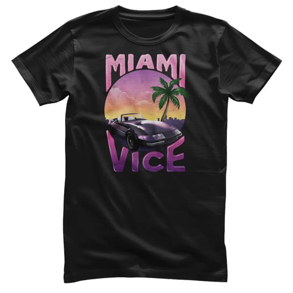 Miami Vice Hyper Beach T-Shirt Small / Black