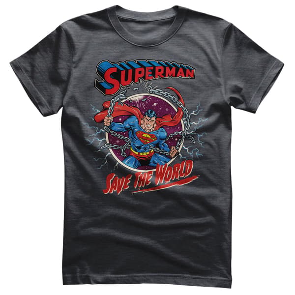Superman - Save The World T-Shirt Small / DarkHeather