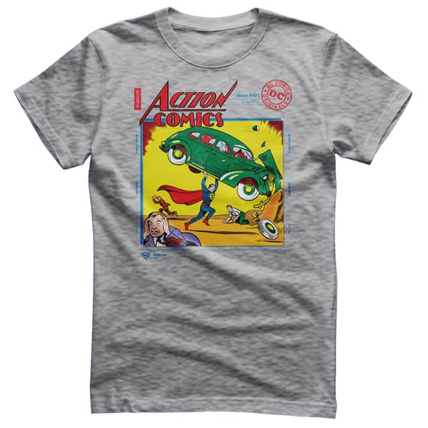 Superman in Action Comics Issue 001 T-Shirt Medium / HeatherGrey