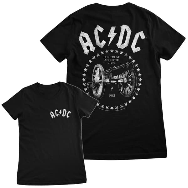 AC/DC For Those About To Rock Girly Tee Medium / Black