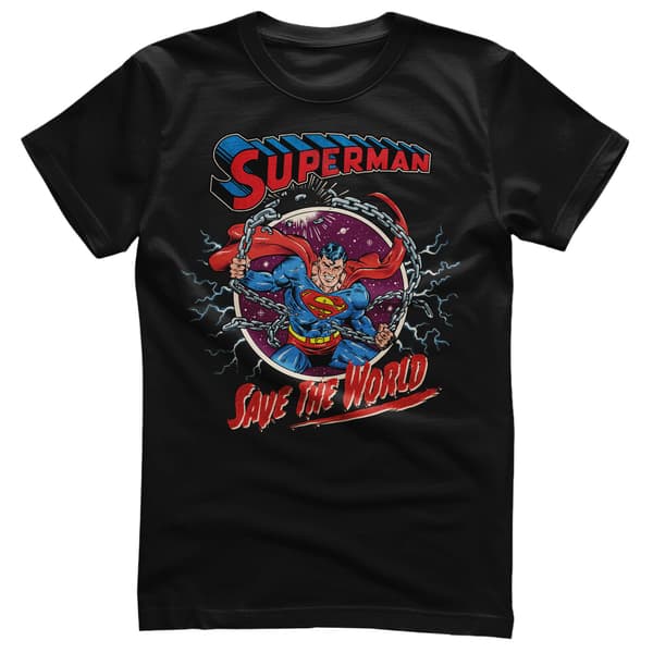 Superman - Save The World T-Shirt Medium / Black