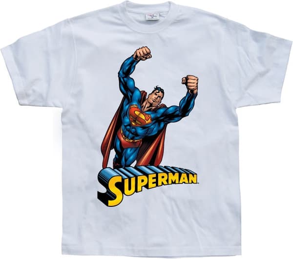 Superman Flying T-Shirt Medium / White