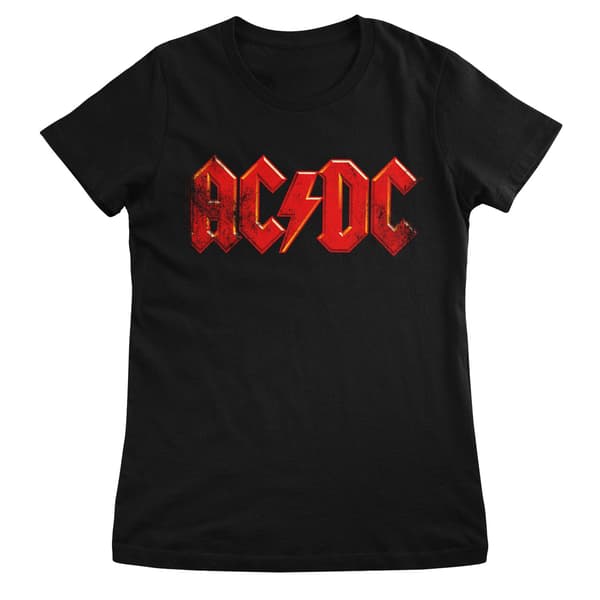AC/DC Distressed Logo Girly Tee Small / Black