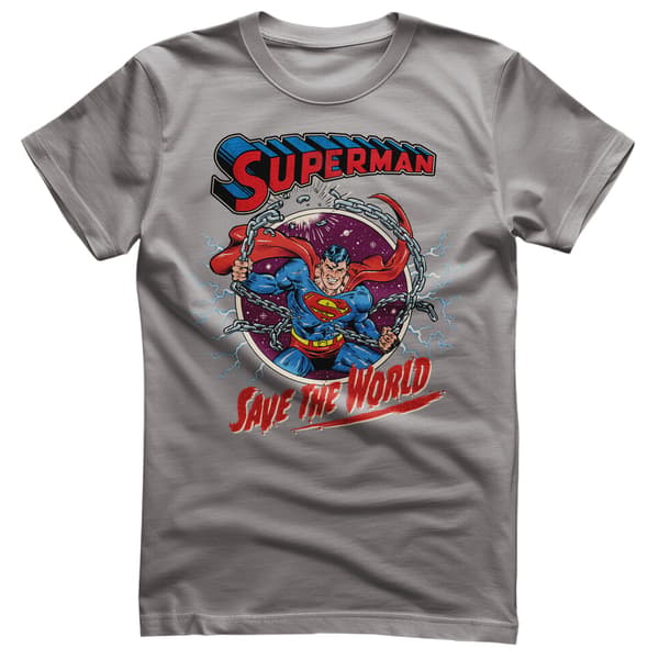 Superman - Save The World T-Shirt Medium / StormGrey
