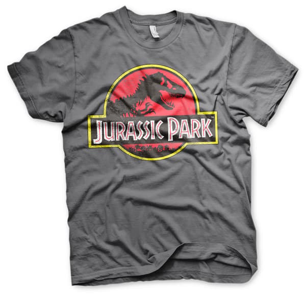 Jurassic Park Distressed Logo T-Shirt Medium / DarkGrey