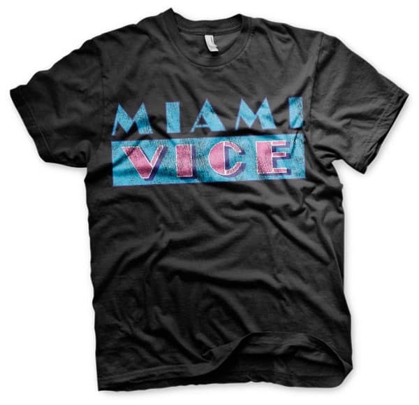 Miami Vice Distressed Logo T-Shirt Medium / Black