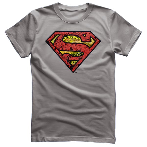 Superman Mash-Up Shield T-Shirt Medium / StormGrey