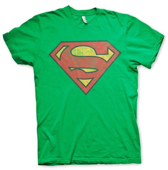 Superman Washed Shield T-Shirt Medium / Green