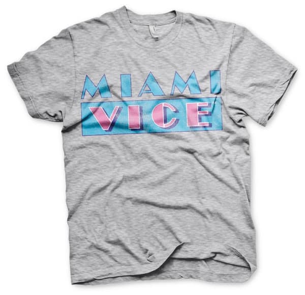 Miami Vice Distressed Logo T-Shirt Medium / HeatherGrey