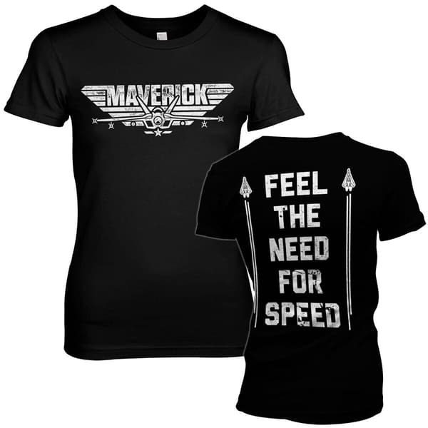 Top Gun Maverick - Need For Speed Girly Tee Small / Black