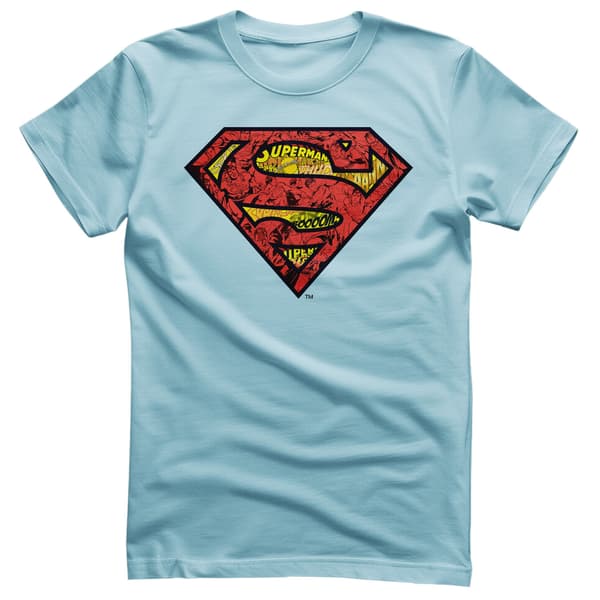 Superman Mash-Up Shield T-Shirt Medium / Skyblue