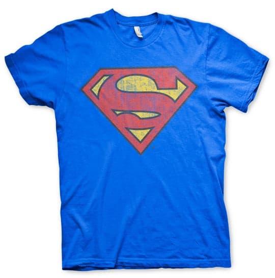 Superman Washed Shield T-Shirt Medium / Blue