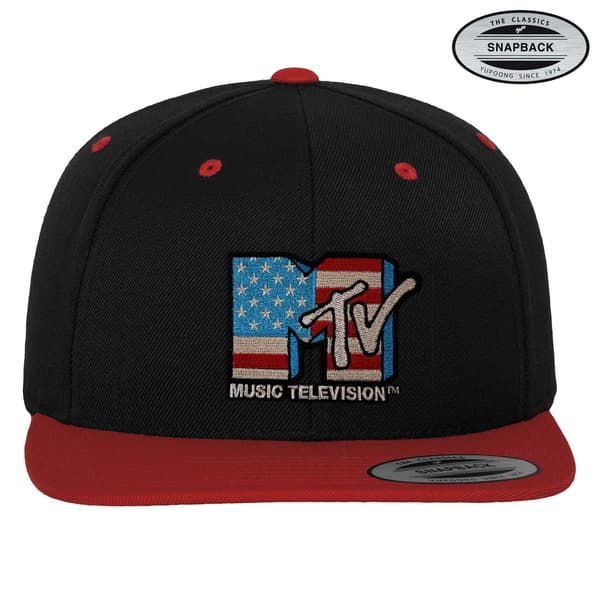 MTV American Flag Premium Snapback Cap Adjustable / BlackRed