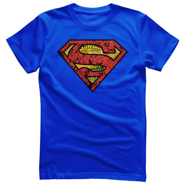 Superman Mash-Up Shield T-Shirt Medium / Blue