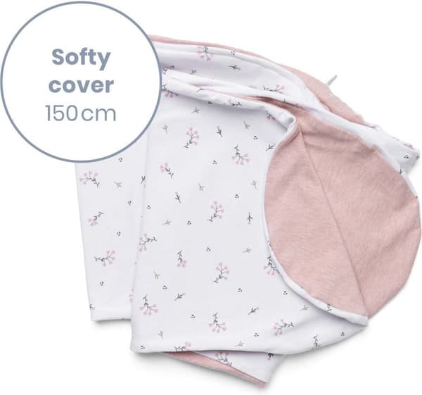Doomoo Softy - amningskuddfodral, blommig rosa
