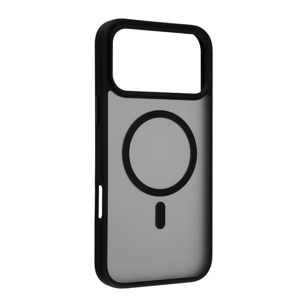 FoneKit MagSafe-kompatibelt Soft Touch skyddsfodral, iPhone 17 Pro Max, svart/grå