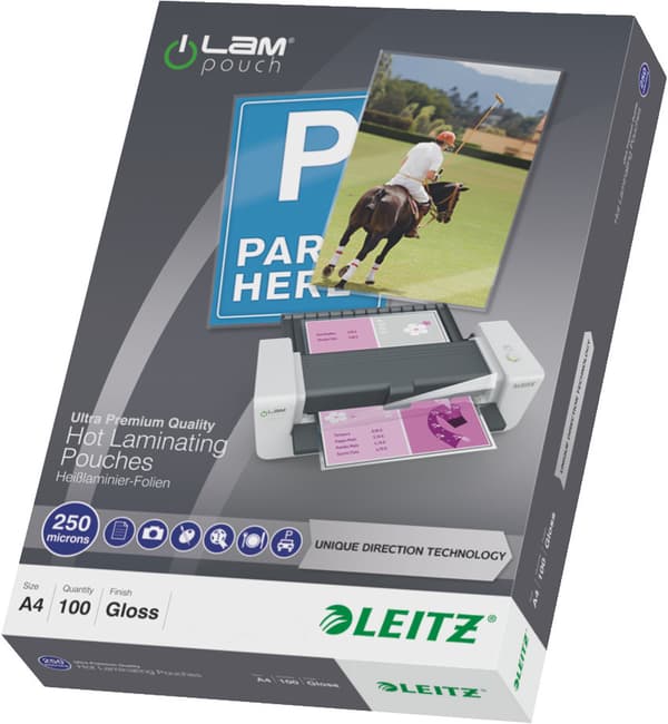 Leitz iLAM UDT A4 -lamineringficka, 250 mic, 100 st