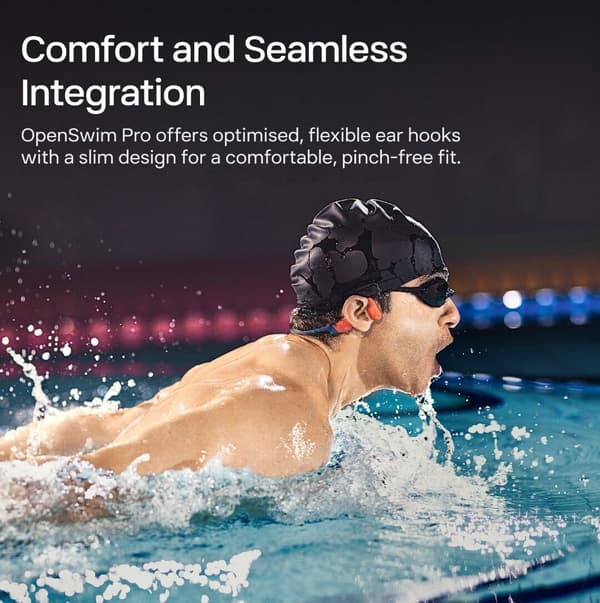 Shokz OpenSwim Pro benledningshörlurar, röd