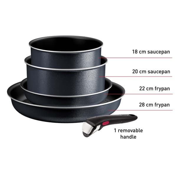 Tefal Ingenio So Light kok- och stekkärlset, 5-delar, grå