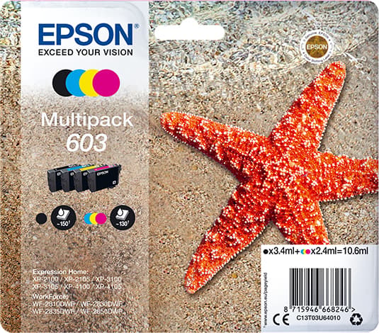 Epson 603 MultiPack-bläckpatronpaket, 4 färger