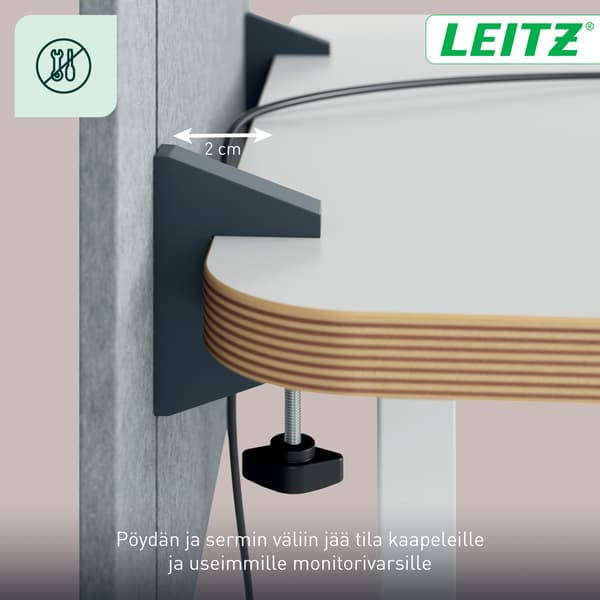 Leitz höjdjusterbar bordsskärm, 70 x 80 cm