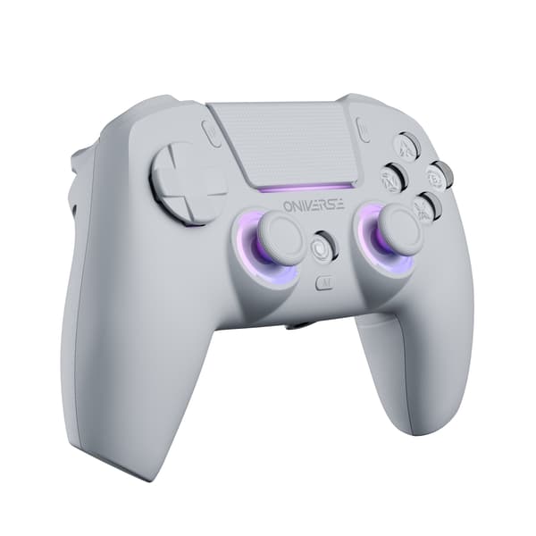 Oniverse Starion PS5 trådlös Bluetooth-spelkontroll, Marmorvit