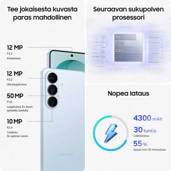 Samsung Galaxy S26 5G-telefon, 512/12 GB, vit