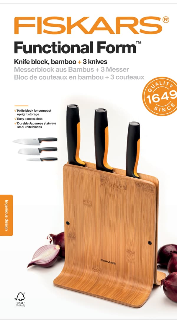 Fiskars Functional Form knivblock, bambu