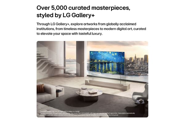 LG 77" OLED evo W6 – 4K TV med väggfäste
