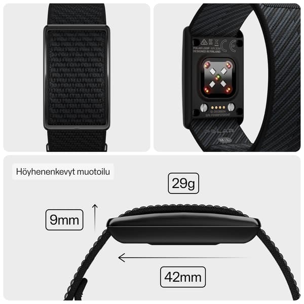 Polar Loop aktivitetsarmband, S-L, svart