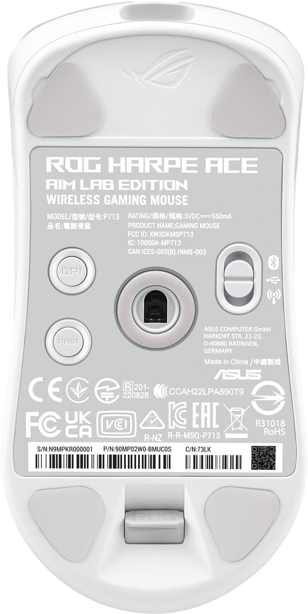 Asus ROG Harpe Ace Aim Lab Edition -trådlös spelmus, vit