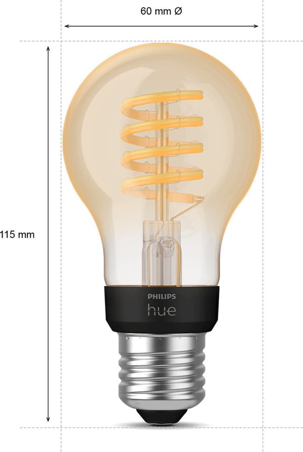 Philips Hue White Ambiance Filamet, E27, 3 st