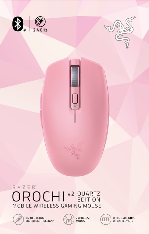 Razer Orochi V2 -spelmus, rosa