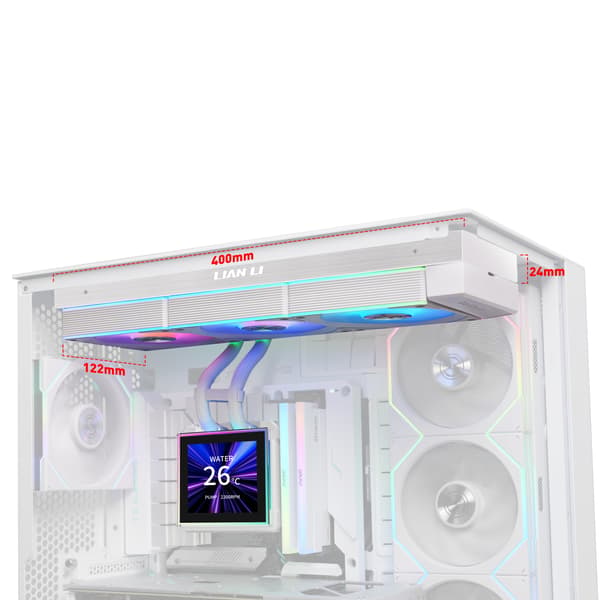 Lian Li Hydroshift II LCD-S, 360CL trådlöst vätskekylningssystem, vit