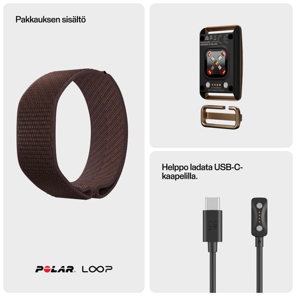 Polar Loop aktivitetsarmband, S-L, brun