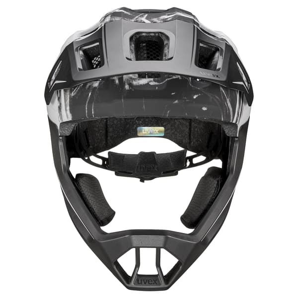 Uvex React JR Fullface cykelhjälm 52 - 56 cm, svart/vit matt