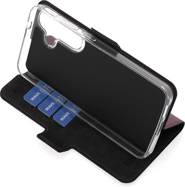 Wave Book Case, Samsung Galaxy S25 5G, Rökig Sangria