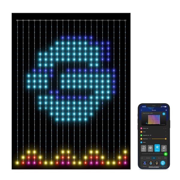 Govee Wi-Fi & Bluetooth Gardin LED-ljusslinga, 2000 mm