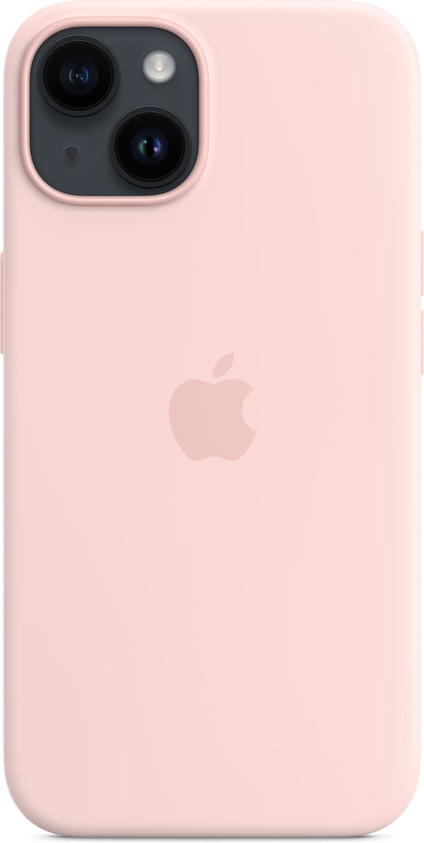Apple iPhone 14 silikonskal MagSafe, kalkfärgad rosa