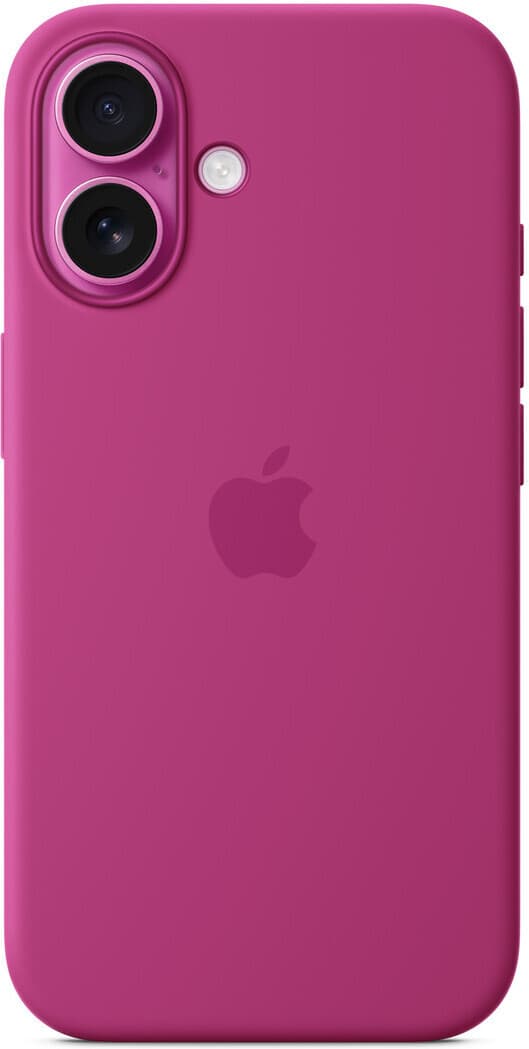 Apple iPhone 16 silikonfodral med MagSafe, fuksia
