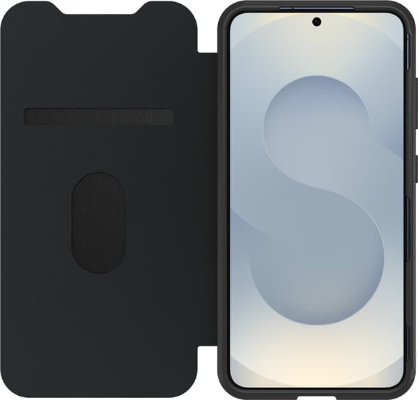 OtterBox React Folio plånboksfodral, Samsung Galaxy S25, svart / transparent