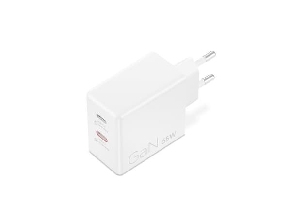 Lenovo Dual USB-C 65W GaN-laddare, vit